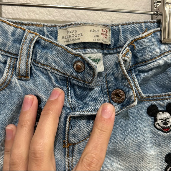 Zara baby girl Disney Mickey Mouse Light Blue Denim Shorts HARD TO FIND - Picture 6 of 10